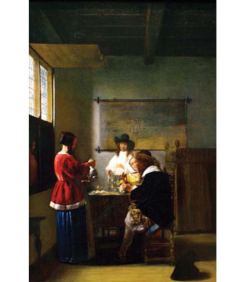 « the visit » par pieter de hooch-impression