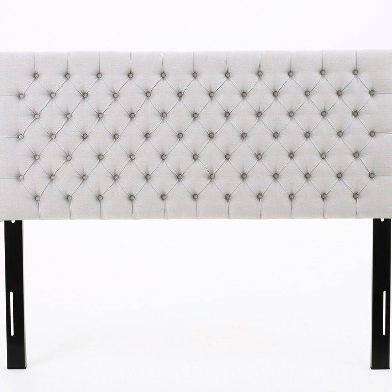 Elegant Headboard For Queen Bed, Grey Upholstered, Modern Bedroom Design, Assembly Required Contemporary Style Headboard, Bedroom, Included