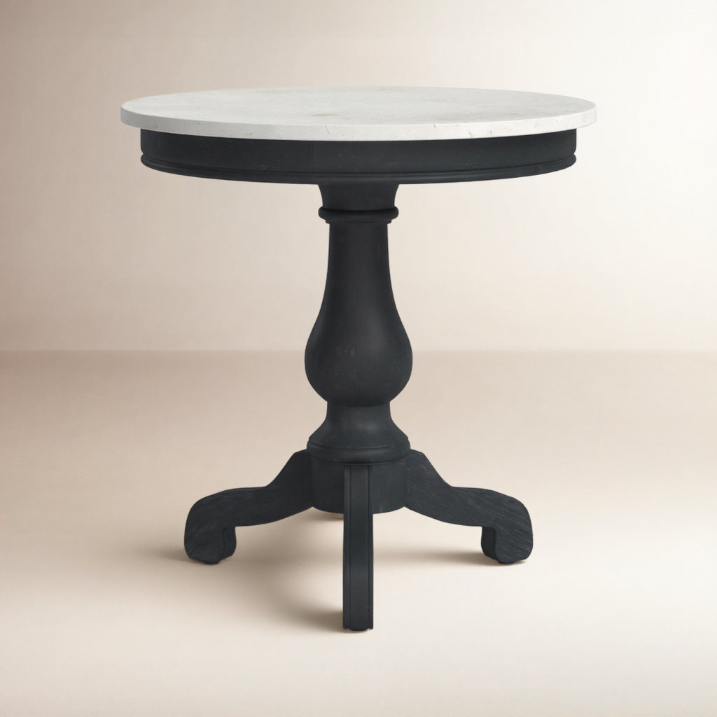 Aberdale 24" Genuine Marble End Table, Weathered Black