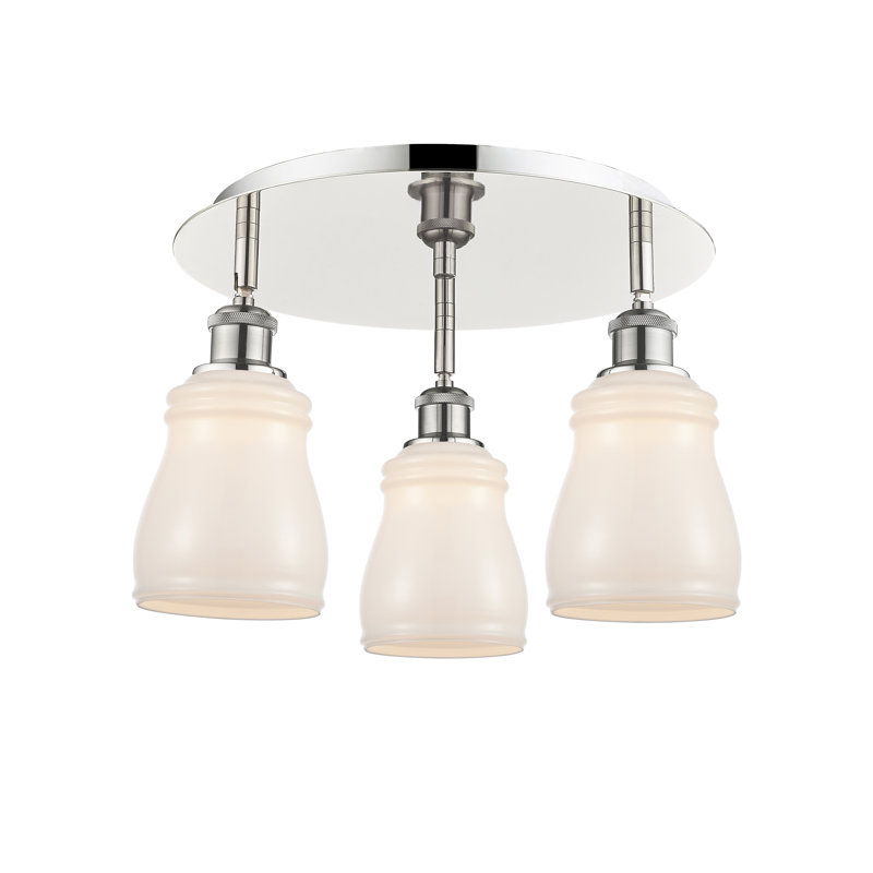 Plafonnier encastré Ellery, Blanc, Nickel poli