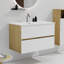 Ensemble de meuble-lavabo 30 po avec lavabo, avec deux portes et meuble-lavabo avec tablette de rangement ouverte à droite, bois massif, sans les robinets,-112367409
