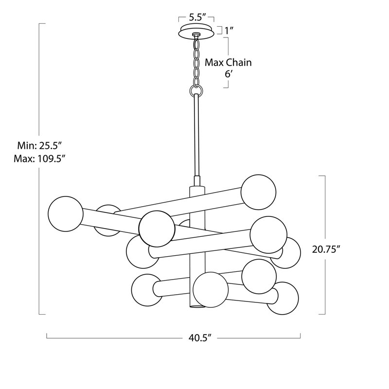 Dion Chandelier (Natural Brass), Natural Brass