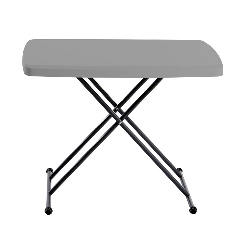 Table pliante rectangulaire réglable en plastique 30 po IndestrucTableTOO, Gris anthracite