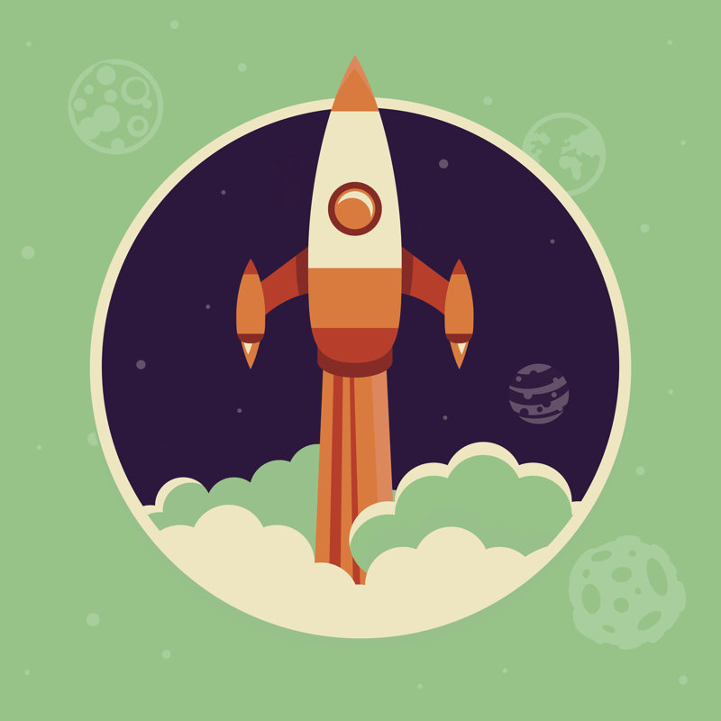 Vector Start Up Concept In Flat by Venimo - Wrapped Canvas Print, 122cm H x 122cm W
