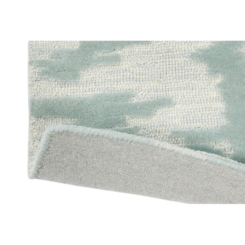 Hand Tufted Wool Abstract Area Rug in Pearl, Rectangle 3'11" x 5'11"