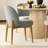 5-Piece Oak Veneer Dining Set with 42" Round Table & 4 Linen Chairs-101096147