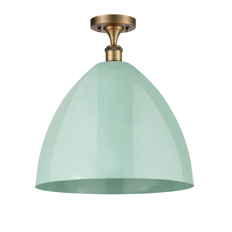 Crooksville Semi Flush Mount, Seafoam, Brushed Brass