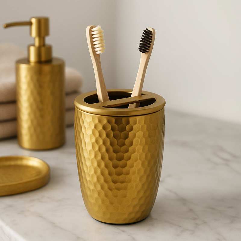Strout Toothbrush Holder, Gold