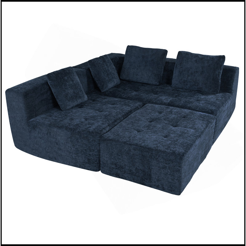 Grand canapé modulaire amovible moderne, ensemble de 3 pièces avec combinaison gratuite, comprenant 4 coussins, idéal pour le salon, la chambre à coucher et un appartement