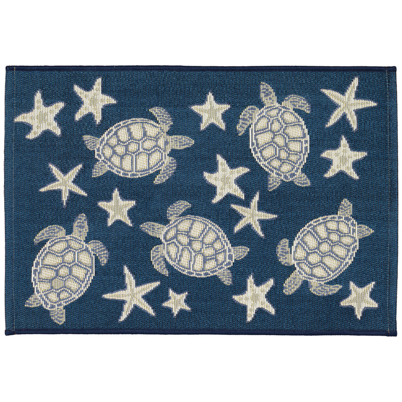 Tapis de cuisine intérieur / extérieur Monchat, Rectangle 2 pi 5 po x 3 pi 11 po, Marine