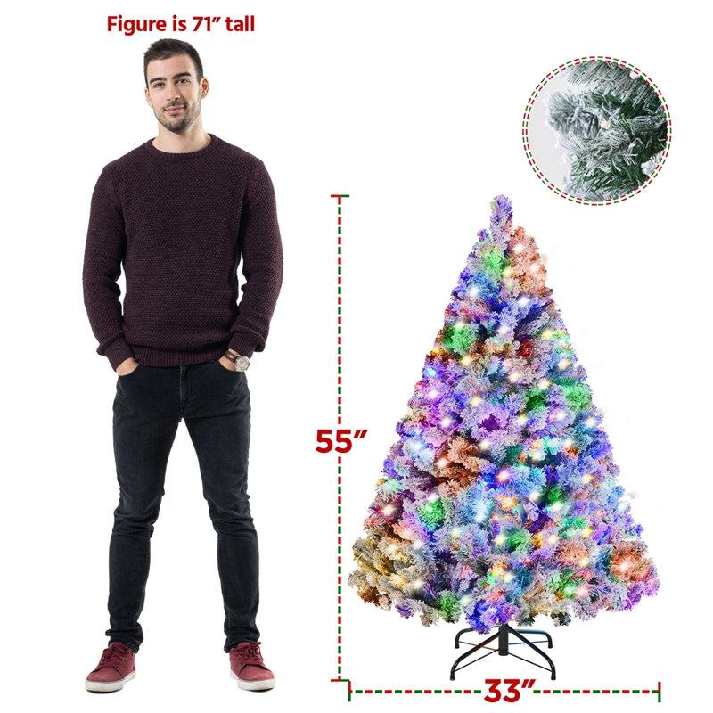 Arbre de Noël artificiel en épinette Jaleana, 4.5', Vert