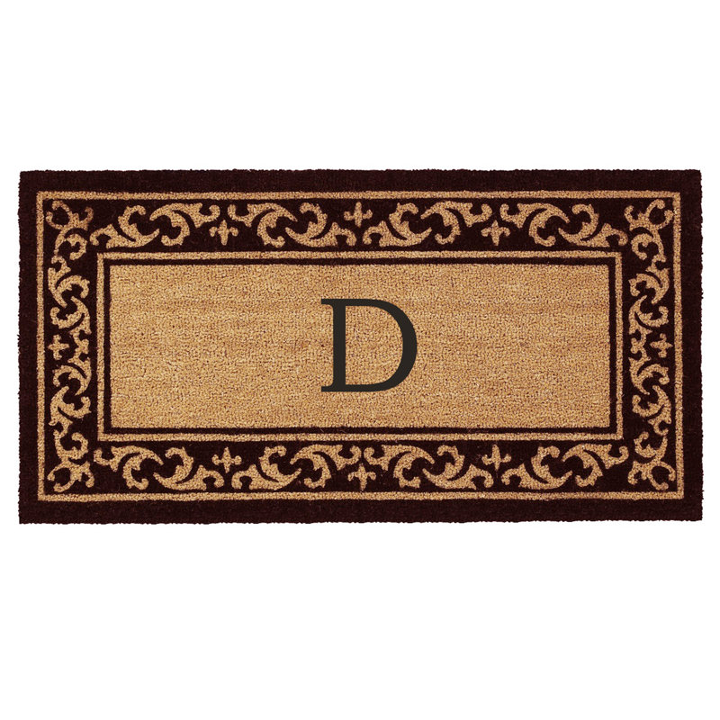 Zawacki Personalizable Non-Slip Doormat, D, Rectangle 2' x 4'