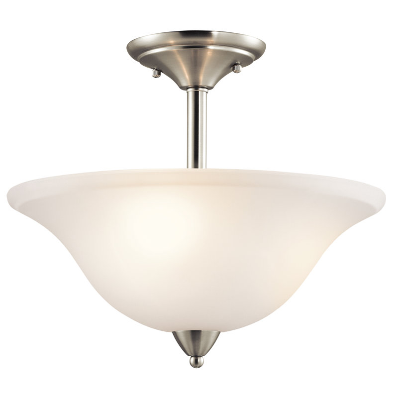 Nicholson Glass Semi Flush Mount, Brushed Nickel