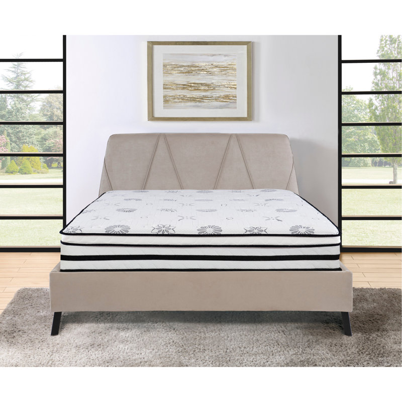 12-Inch Mattress Highly Breathable Quilted Cover Hybrid Mattress, White, Plush Foam Mattress In A Box, Luxury Comfort Mattress