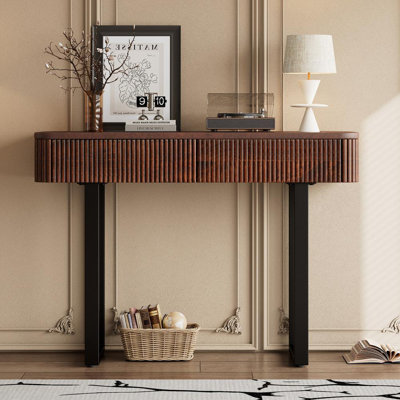 Retro Minimalist Console Table with Storage