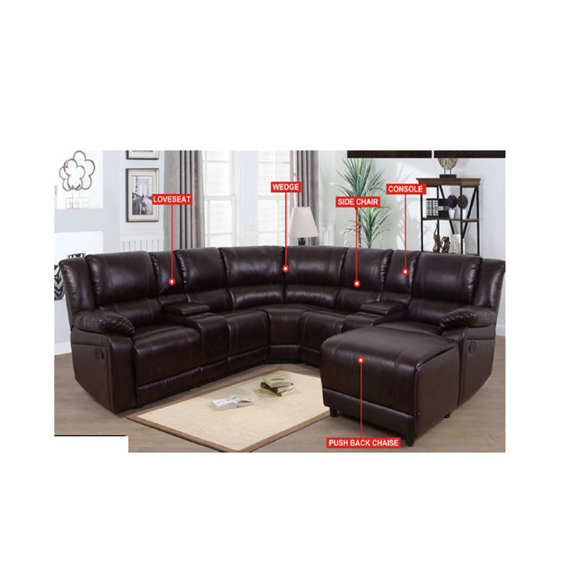 Canapé modulaire inclinable de 96 po Rudnick