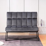 Momka Inbox Zero Loveseat Sofa Couch, Mid-Century Velvet Armless Settee, 2-Seater Upholstered Bench For Living Room Bedroom 4018