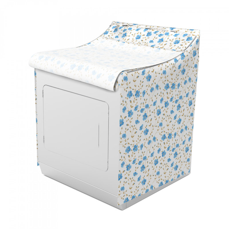 Housse pour laveuse d’été à fleurs de jardin floral pivoines, Bleu