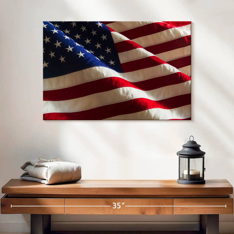 Borges Rippled American Flag, 24" H x 36" W