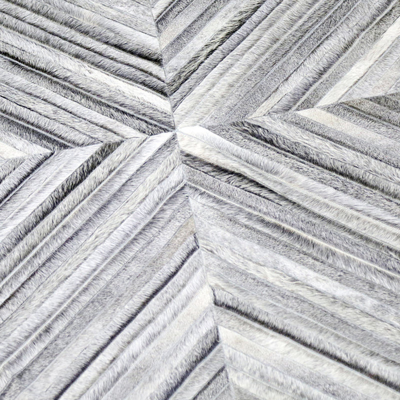 Art Hide Cowhide Area Rug in Gray, Round 9'