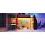 Lit superposé simple en forme de L avec lit mezzanine simple, bureau intégré, tablettes et DEL