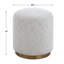 Tabouret d'appoint, rembourrage en mousse de polyester blanc cassé, laiton brossé 18 po