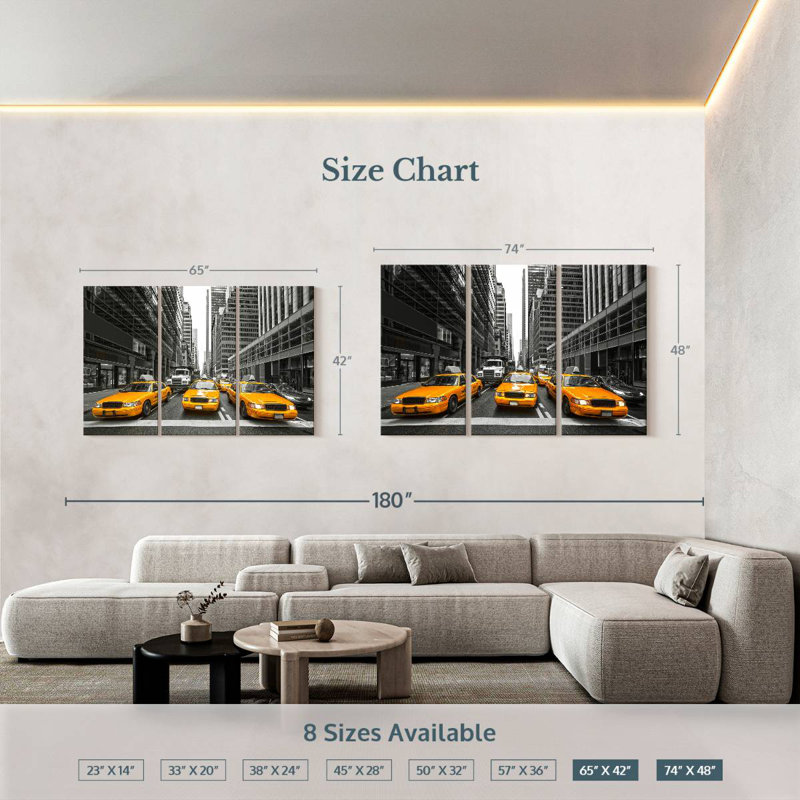 Mehar NYC Taxis, 42" H x 65" W