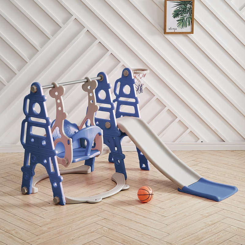 Harriet Bee Indoor Slide, Blue/Grey