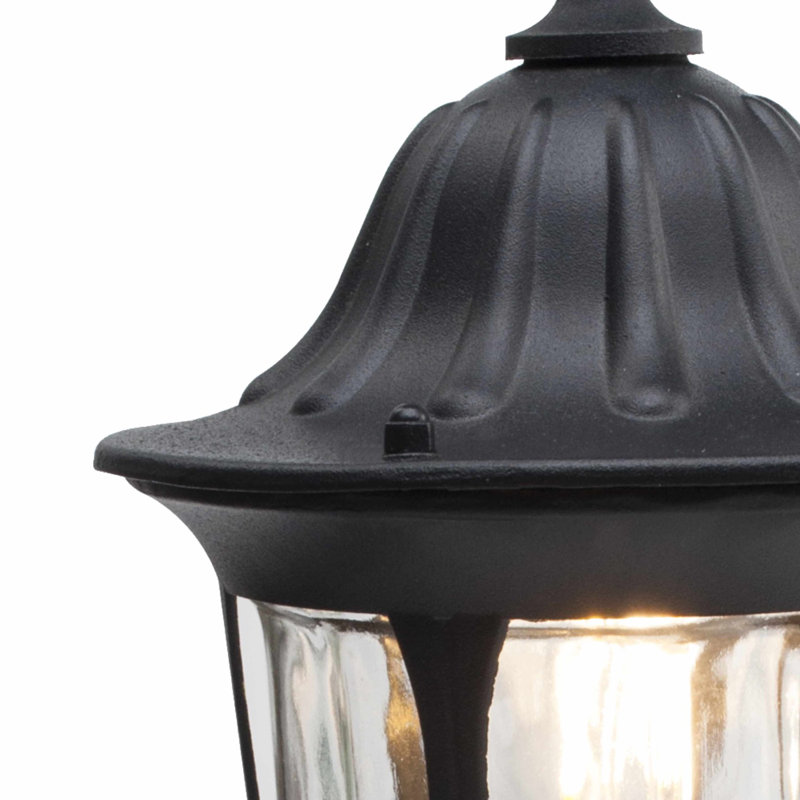 Adalyna 35.5cm H Outdoor Armed Sconce, Black/Clear