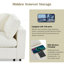 Canapé modulaire rembourré avec espace de rangement, canapé-lit rembourré confortable à 4 places avec chargement sans fil et haut-parleur Bluetooth intégré-1965561891