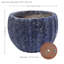 Jardinière en céramique cannelée 12 po (30,48 cm) - Bleu foncé patiné - Ensemble de 2-922967612-922967613