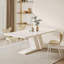Modern White Rectangular Sintered Stone tabletop Dining Table-279344026