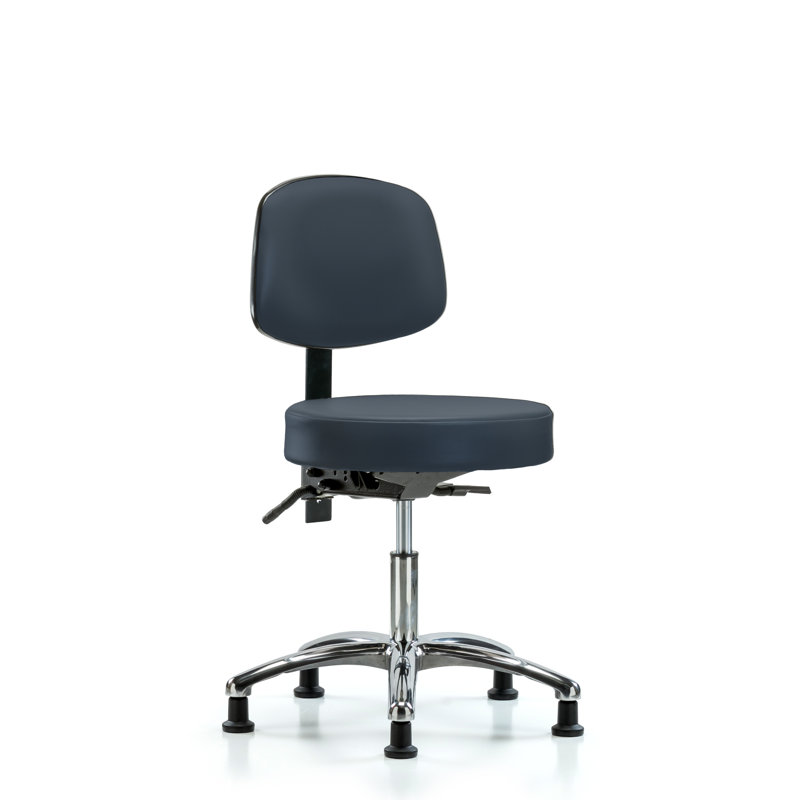 Tabouret de laboratoire réglable à hauteur de bureau Daenerys, Patins, Bleu impérial, Non inclus