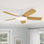 Ventilateur de plafond encastré de 42 po facile à installer avec lumière et télécommande, moteur à courant continu silencieux pour les chambres et les petites pièces