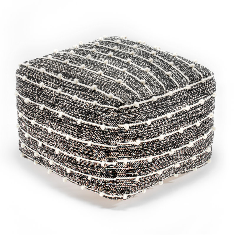 Basilio Upholstered Pouf, Black