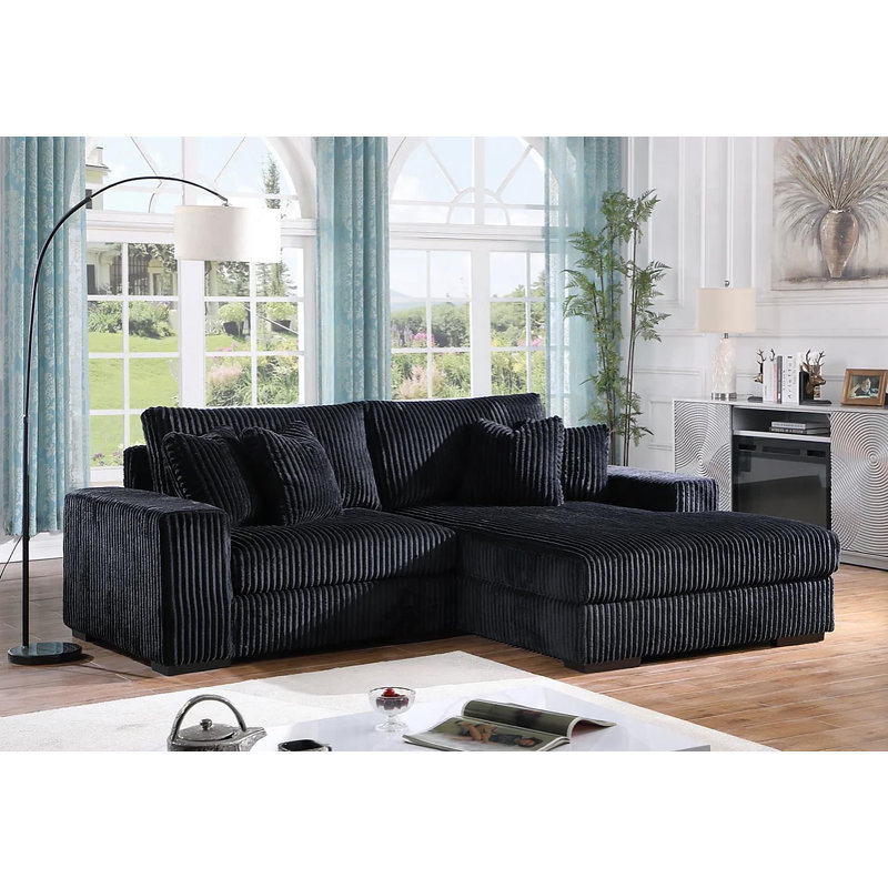 Canapé modulaire Maizah, Tissu noir