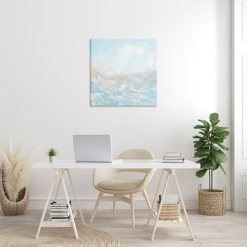 «Blue Abstract Waves Single Photo Frame» par June Erica Vess sur toile, H 30 po x l 30 po