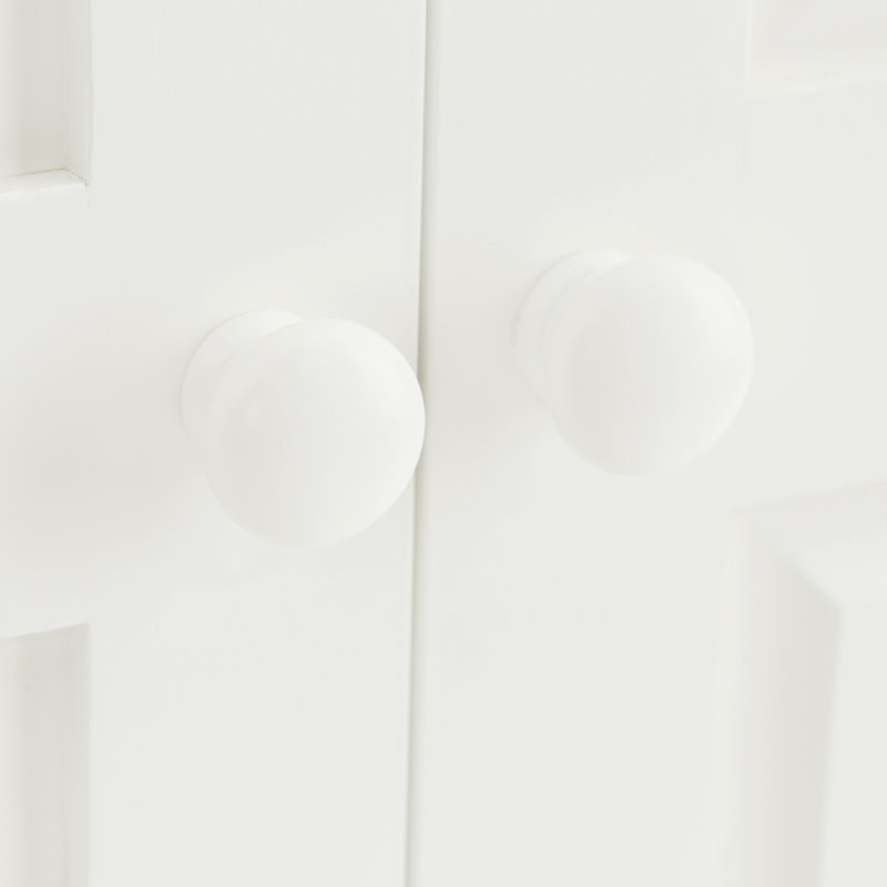 Derrickson 2 Door Solid Wood Wardrobe, White