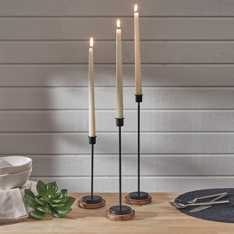 Porcelain China Tabletop Candlestick, 14" H x 3.50" W x 3.50" D
