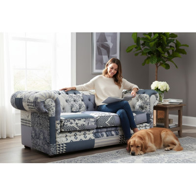 Chesterfield Thomas 3+2 Charles Patchwork Beige Living Room Sets Suite Offer
