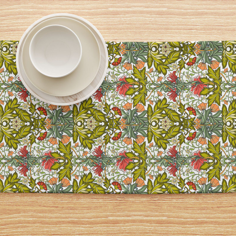 Fabric Textile Products, Inc. Table Runner, 100% Cotton, Floral 38, 16" x 108"