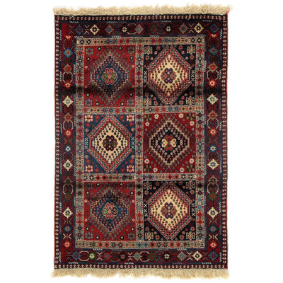Lesieli Cotton Oriental Area Rug in Red