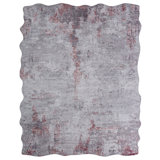 Abstract Area Rug in Pink