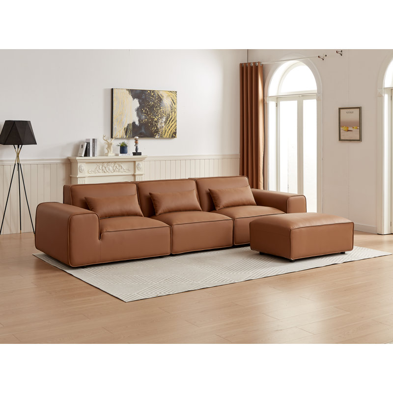 Canapé modulaire surdimensionné moderne de 134 po 4 pièces Nordic, Tanné