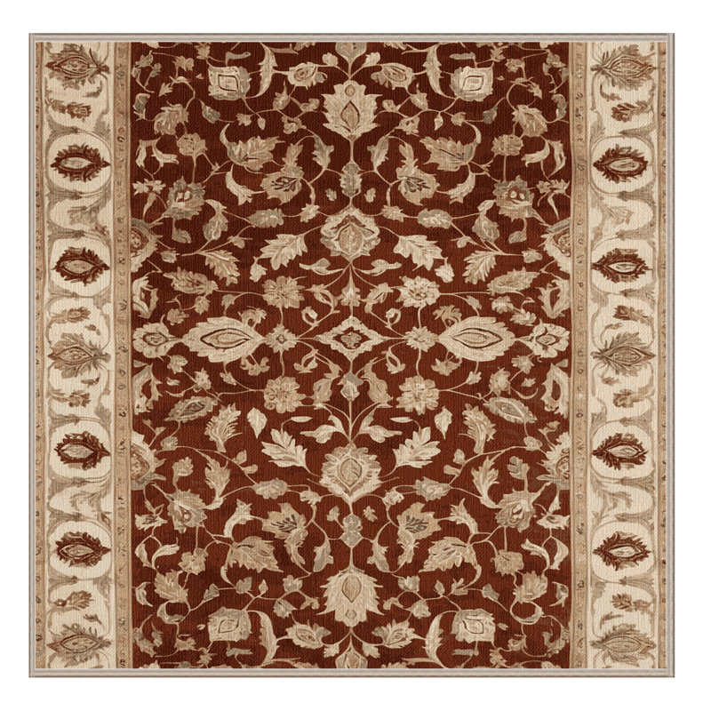Machine Washable Persian Brown Area Rug, Square 6'