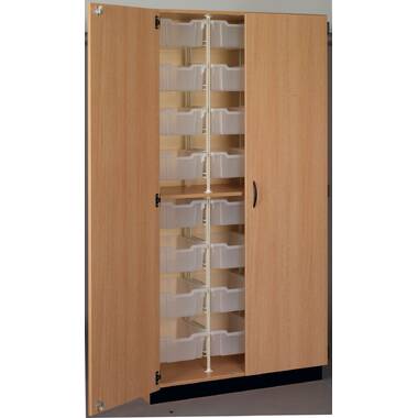 Wood Designs 992008-4 Classroom Organizer with Locking Cabinet & Four Divided Backpack Storage Sections