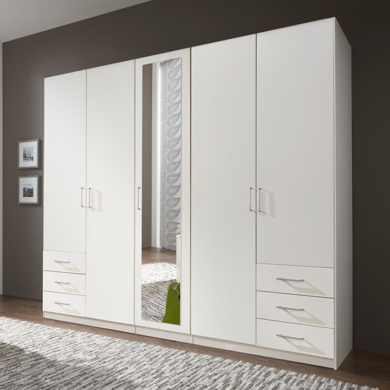 Fügen 5 Door Manufactured Wood Wardrobe, Alpine white