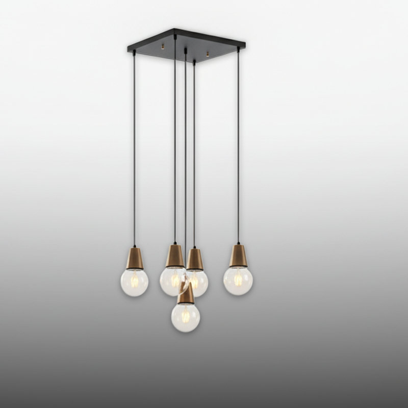 Adjustable Height Modern 5-Light Cluster Pendant