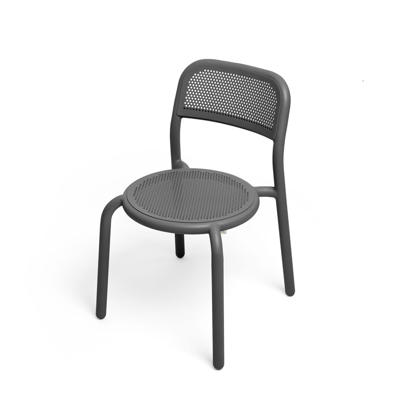 Toní Stacking Patio Dining Side Chair, Anthracite