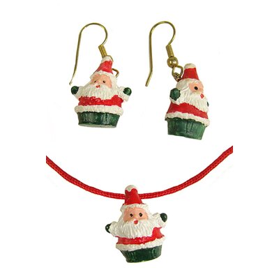 Club Red Santa Claus Women Christmas Jewelry Set Costume Accessories - One Size -  Northlight Seasonal, 18474